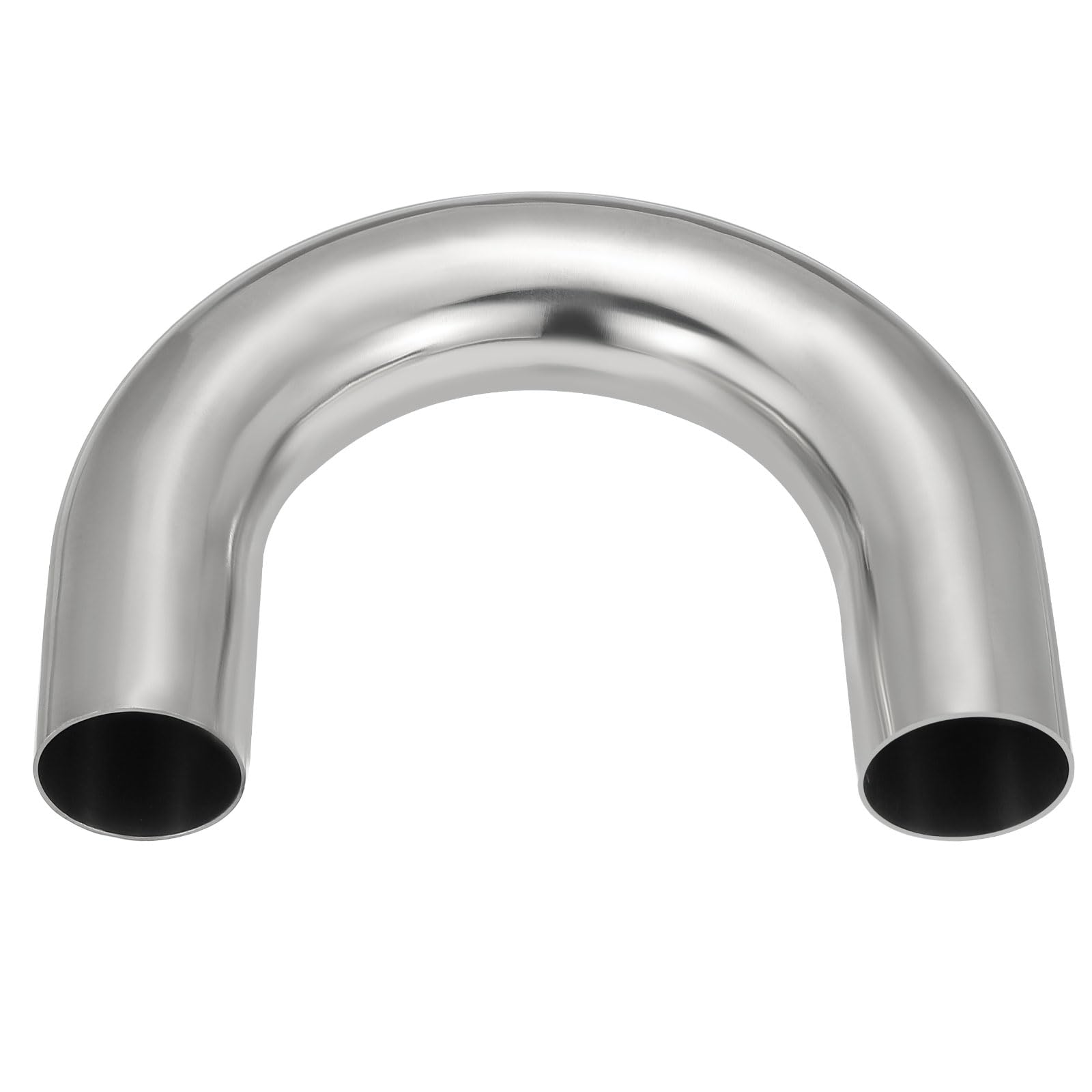 PATIKIL 180 Degree Sanitary Extended Pipe, 1 3/4inch OD U Mandrel Bend Elbow Exhaust Pipe Straight Connector 304 Stainless Steel Extended Pipe for Welding Modified Stair Handrail HVAC