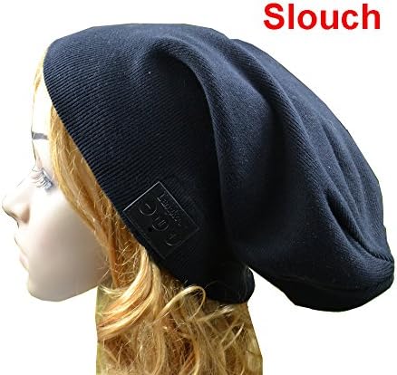Langder Bluetooth 4.0 Slouch Winter Beanie Cap Headphone Handsfree 100% Cotton Soft Sport Hat Wireless Headset Warm Knitted Washable Black