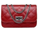 Urban CoCo Quilted Jumbo Classic Single Flap Cross Body Messenger Shoulder Purse Bag Chain Strap (wine red)