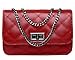 Urban CoCo Quilted Jumbo Classic Single Flap Cross Body Messenger Shoulder Purse Bag Chain Strap (wine red)