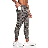 DIOTSR Mens Slim Fit Joggers Pants, Camo Tapered Workout Sweatpants for Men,Track Pants with Zipper Pockets