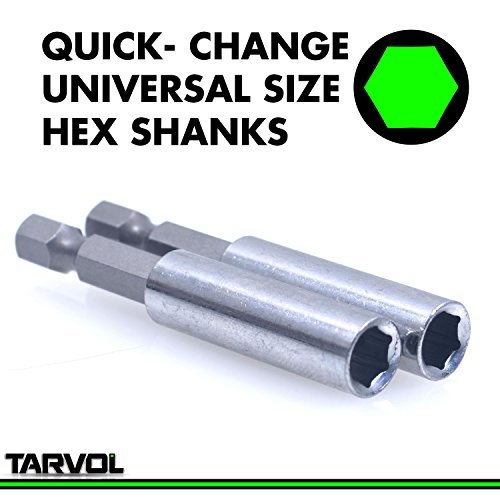 Magnetic Drill Bit Holder Extender (HEAVY DUTY - VALUE 2 PACK) - 1/4" Bit Shaft (Fits Almost Every Drill) Powerful Magnet Insert - Holds Screwdriver & Drill Bits & Fasteners Securely In Place - Thumbnail 3