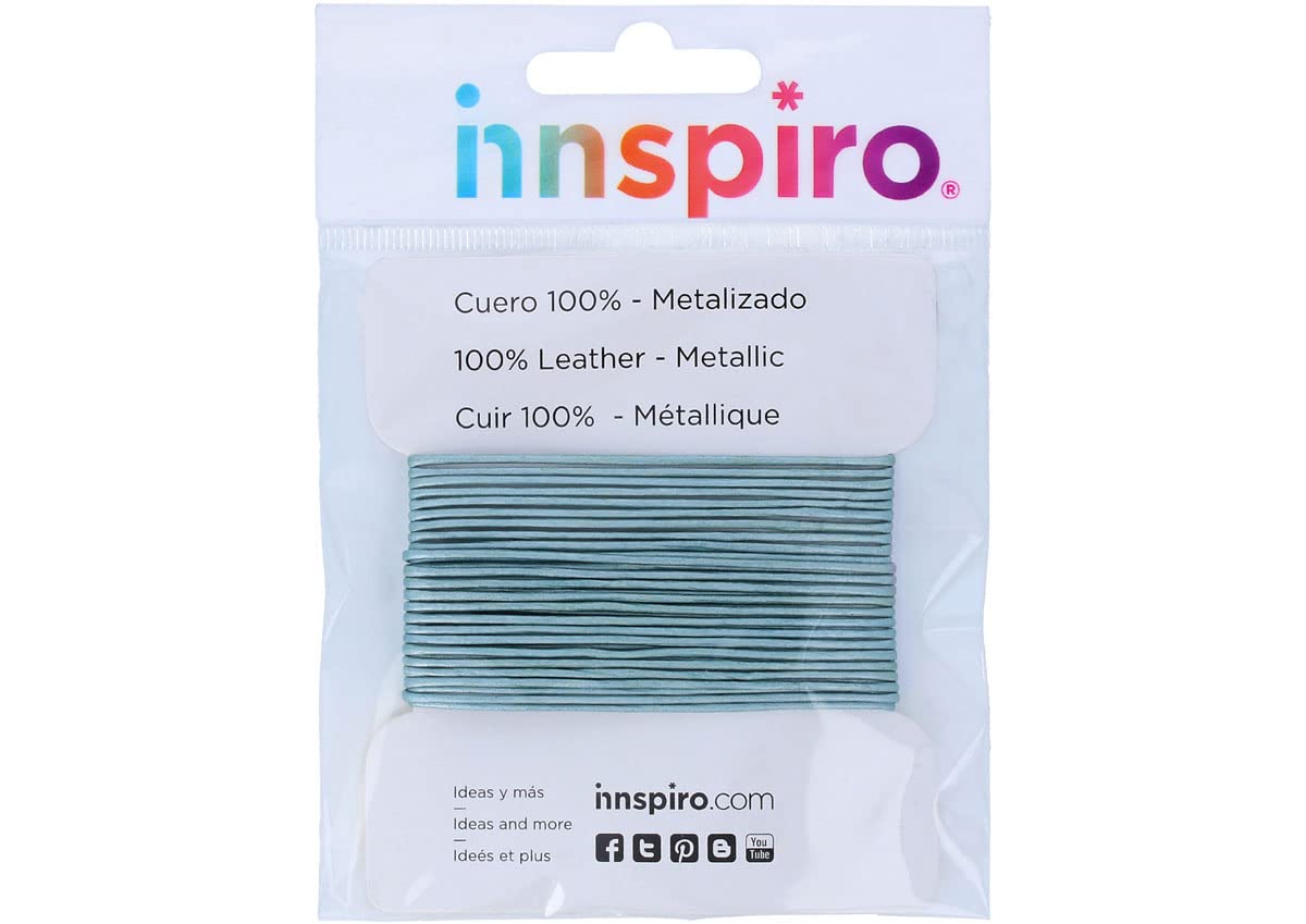 Metallic Leather Cord Sky Blue 1 mm. 5 m.