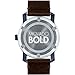 Movado Bold Navy Blue Sunray Dial Mens Leather Watch 3600461