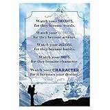 Watch your THOUGHTS, for they become words. Motivational Quote Poster for Office Staff College Athletes Teams School Classrooms and Home - 13x19 in Inspirational Paper Poster Proudly Made in the USA