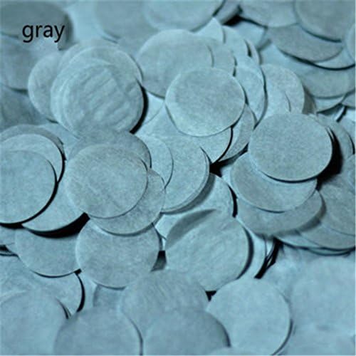 Happlu 10G Per Bag 1 Inch Bright Colors Round Tissue Paper Confetti Sprinkles For Balloon Wedding Birthday Party Table Decorations gray
