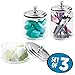 mDesign Glass Bathroom Vanity Apothecary Storage Organizer Canister Jar for Cotton Balls, Swabs, Makeup Sponges, Bath Salts, Hair Ties, Jewelry - Set of 3, Varied Sizes - Clear/Chrome