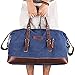 PRASACCO Duffel Bag 45L Canvas Weekender Bag Unisex Gym Bag Carry on Travel Tote for Women Men - Blue