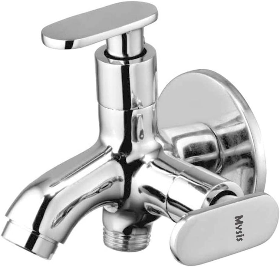 Mysis Metro Brass 2 In 1 Bib Cock With Wall Flange (Disc Fitting | Quarter Turn | Form Flow)
