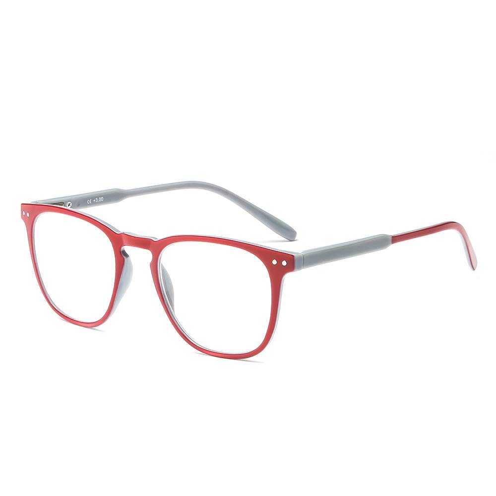 Suertree Spring Hinge Reading Glasses Spring Hinge Computer Glasses Rivet Men Women Comfort Anti Rays Eyewear 2.0X JH222
