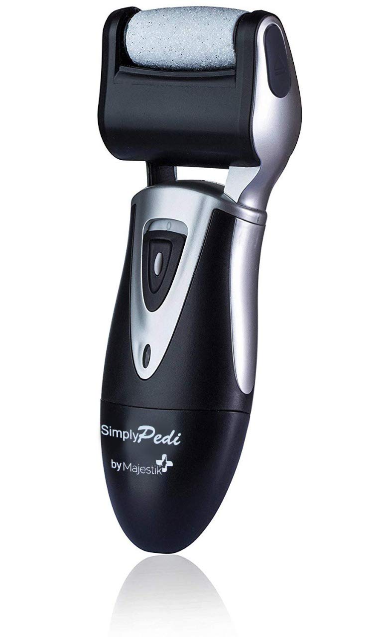 SimplyPedi Supreme Foot Comfort Rechargeable Callus Remover for Men Women 3 Advanced Coarse Rollers USB Charging Professional Pedicure Tools by Majestik+