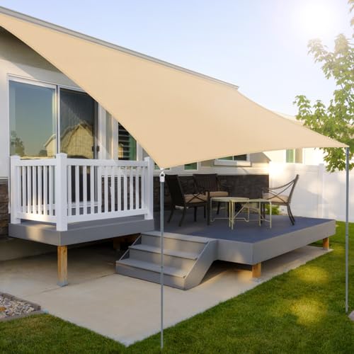 Rectangular Shade Sail, 4 x 5 m, 99% UV Protection, Waterproof, Quick Heat Dissipation, Resists High Tensile Forces, Shade Awning for Patio Outdoor Garden