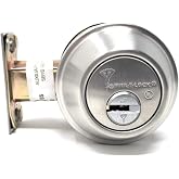Mul-T-Lock Cronus High Security Grade 2 Single Cylinder Dead-Bolt w/Thumb Turn 2-3/8 or 2-3/4 Adjustable Backset for Commercial and Residential Metal Or Wood Doors (Stainless Steel)