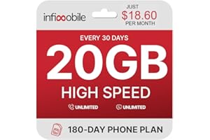 $18.6/Month | Infimobile Prepaid Unlimited Plan: 6 Months | 20GB High-Speed Data Per Month | Unlimited Data Talk & Text | Prepaid Plan Service SIM Card | Nationwide Coverage | 4G, 5G Network