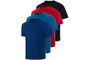 Real Essentials 4 Pack: Mens Short Sleeve Rash Guard Shirt Quick Dry UPF 50+ Sun Protection Swim (Available in Big & Tall)