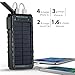Solar Charger, BESWILL Solar Power Bank 13500mAh Portable Phone Charger Dual USB Port Solar Battery Charger External Battery Pack with 2 LED Flashlights for Cell phone Emergency Camping