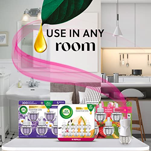 Air Wick Plug in Scented Oil Refill, 5 ct, Lush Honeysuckle and