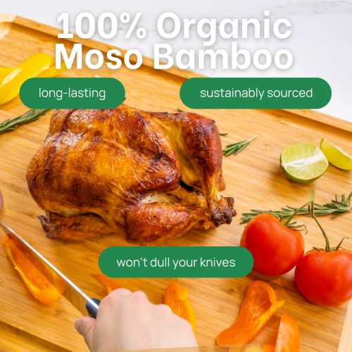 24 x 18 Inch XXL Extra Large Bamboo Cutting Board Wooden Carving