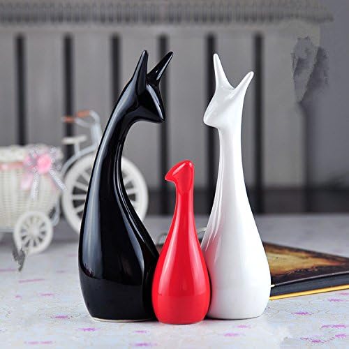 Beeflying Ceramic Decoration Animals Figurine Porcelain Sculptures Statues Crafts Wedding Gifts Home Decor (Deer Family)