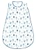 SwaddleDesigns Cotton Muslin Sleeping Sack, Blue Forest, Small 0-6 Months, Wearable Blanket with 2-way Zipper