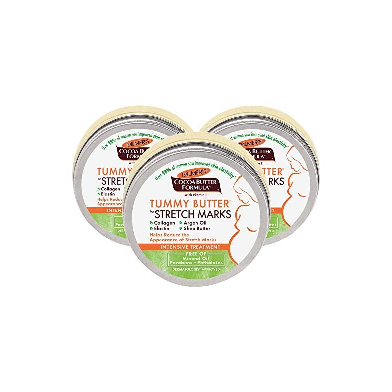 Palmer’s Cocoa Butter Formula Tummy Butter Balm for Stretch Marks and Pregnancy Skin Care, 4.4 Ounces (Pack of 3)