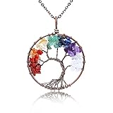 Holiday Gift! Handmade Tree Of Life Gemstone Pendant Necklace With 26