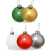 Huoety Inflatable Christmas Ornaments,(9'' 10 pcs) Large Inflatable Christmas Balls,Christmas Indoor and Outdoor Decor Balls,Holiday Decorations Yard Tree Decoration