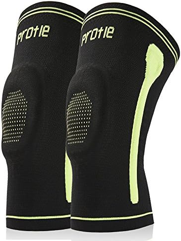Protle Knee Compression Brace Sleeve Support with Silicone Gel Pads for Gym Workout, Jogging, Crossfit, Joint Pain Relief, Knee Injury, Arthritis, Tendonitis, MCL Tear, Sports