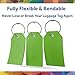 Shacke Large Luggage Tags (2pcs) with Privacy Cover and Steel Loops (Green)