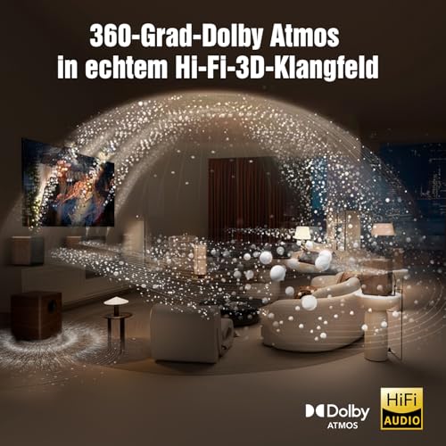 Flagship Real 5.1.4 HiFi Soundbar for TV Devices with Dolby Atmos, 900 W Home Cinema Surround Sound System, Centre Speaker with 4 Surround Speakers, 25 Hz Subwoofer, HiFi Crossover, eARC