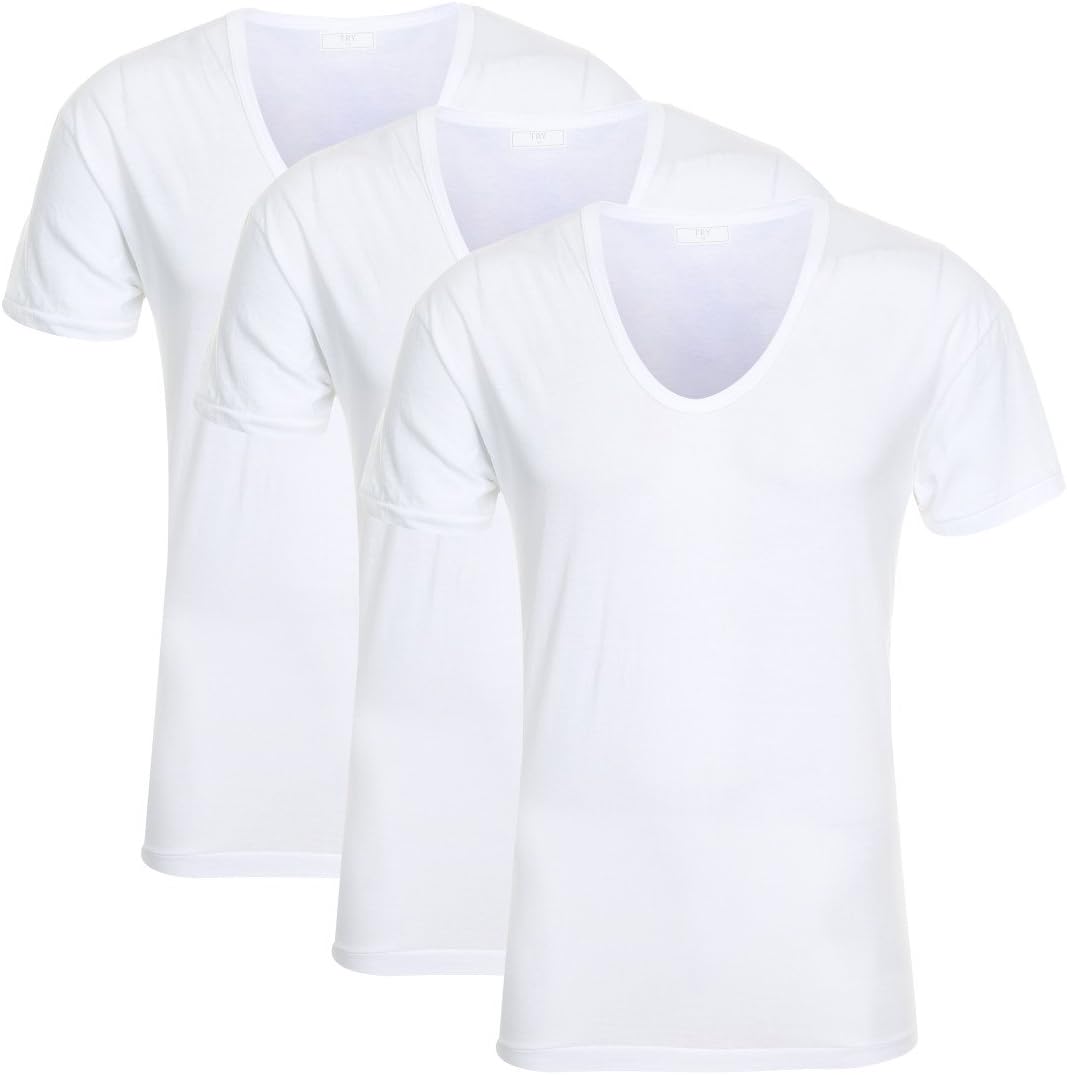 TRY Men's Undershirts Cotton Stretch Crewneck T-Shirts 3Pack (SBWTNMTG02-WH3-105)