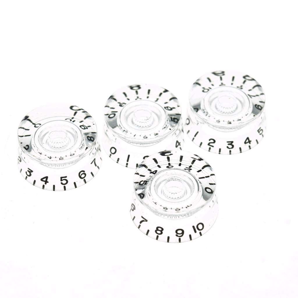 Dopro 4pcs USA(Imperial) LP Guitar Speed Dial Knobs 24 Fine Splines Control Knobs for USA Les Paul/CTS Pots Clear