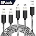 TNSO Phone Cable 5Pack 3FT 3FT 6FT 6FT 10FT Nylon Braided USB Charging & Syncing Cord Compatible Phone Charger X Phone 8 8 Plus 7 7 Plus 6s 6s Plus 6 6 Plus Pad Nano (Black)