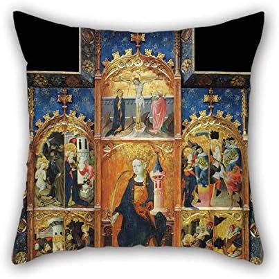 Throw Cushion Covers 16 X 16 Inches / 40 By 40 Cm(both Sides) Nice Choice For Teens Boys Dinning Room Saloon Relatives Father Oil Painting Gon?al Peris Sarri?? - Altarpiece Of Saint Barbara