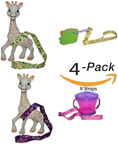 Toy Straps for Baby Strollers High Chair Leash for Teether Pacifier Sippy Cup 8pc (Pink/Yellow)