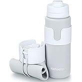 Nefeeko Collapsible Water Bottle, BPA Free 26oz Foldable Water Bottle for Travel Sports, Leak-Proof Spill-Proof Portable Water Bottles with Carabiner, Lightweight