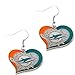 NFL Miami Dolphins Swirl Heart Earrings