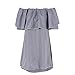 Comemall Women Off-shoulder Strapless Ruffle Dress