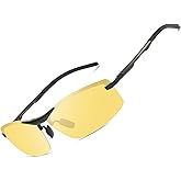 SIPLION Foxdon Polarized Sunglasses for Men - Aerospace Metal Frame Square Driving Sun glasses