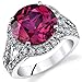 6.75 Carats Created Ruby Engagement Ring Sterling Silver Size 9