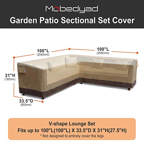 Mobedyad V Shaped Rattan Garden Sofa Cover 100 Waterproof Outdoor