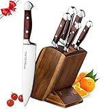 Emojoy Knife set,Kitchen Knife Set,Wooden Block 6 Pieces Knife Set with Block,German Stainless Steel,Gyutou Knives