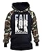 Men's Silver California Republic Black/Camo Raglan Baseball Hoodie Black
