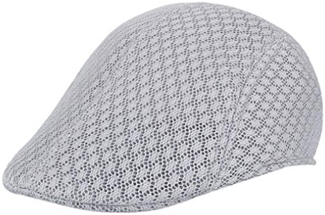 Men Breathable Mesh Beret Caps Handsome Fitted Solid Newsboy Hats Low Profile Sunhat