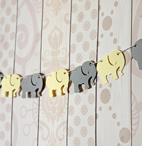 Yellow and Grey Elephant Themed Baby Shower Garland