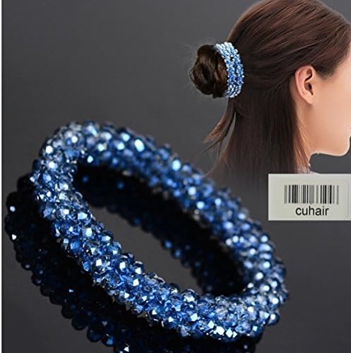 cuhair 1pc Fashion Crystal Rhinestone Women Girl Elastic Hair Tie Ponytail Holder Hair Bands Hair Accessories
