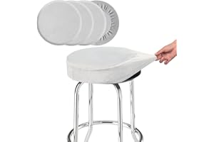SINOSSO 4 Pcs Bar Stool Covers, Super Soft Velvet Dia.11-13" Round Stretchy Washable Dustproof Slipcover for Upholstered Furniture (S, Light Grey,4 Counts)