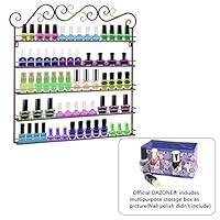 Dazone DIY Mounted 5 Shelf Nail Polish Wall Rack Organizer Holds 100 Bottles Nail Polish or Essential Oils (Bronze)