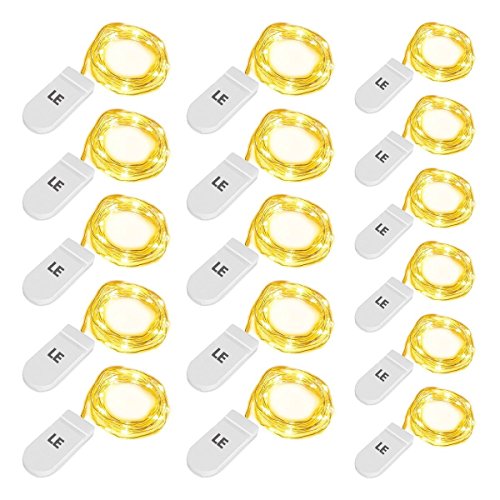 [- LE 16 Pack Battery Operated String Fairy Lights, 20 LED Micro Starry Light Silver Copper Wire, W