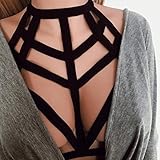 Gotd Sexy Women Ladies Hollow Strappy Bra Cage Crop Top Bustier Tops (S, Black)